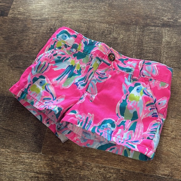 Lilly Pulitzer Mini Callahan Dragonfruit Toucan Shorts Sz 5 - Picture 2 of 5